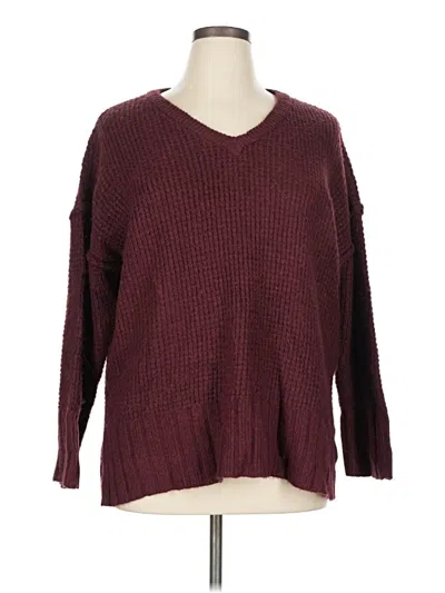 Pre-owned A.n.a. A New Approach 3/4 Sleeve T-shirt In Burgundy