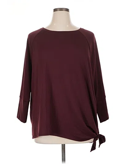 Pre-owned A.n.a. A New Approach 3/4 Sleeve T-shirt In Burgundy