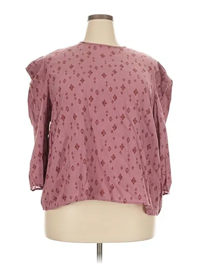 Pre-owned A.n.a. A New Approach 3/4 Sleeve T-shirt In Burgundy