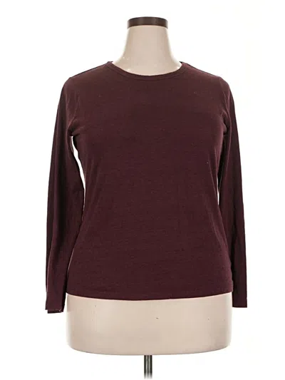 Pre-owned A.n.a. A New Approach 3/4 Sleeve T-shirt In Burgundy