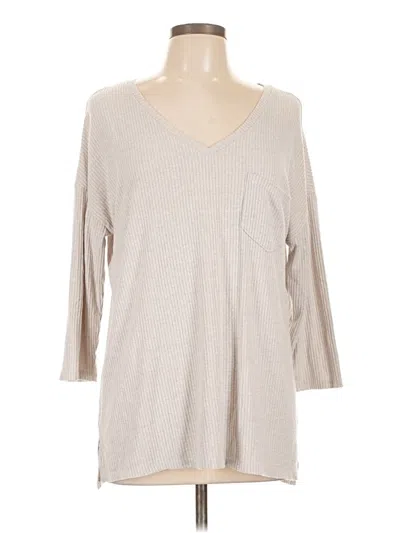 Pre-owned A.n.a. A New Approach 3/4 Sleeve T-shirt In Gray