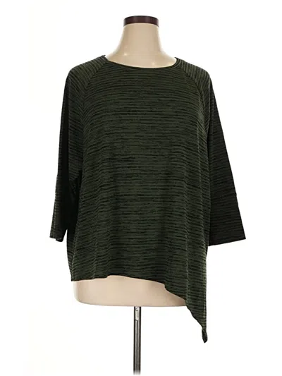 Pre-owned A.n.a. A New Approach 3/4 Sleeve T-shirt In Green