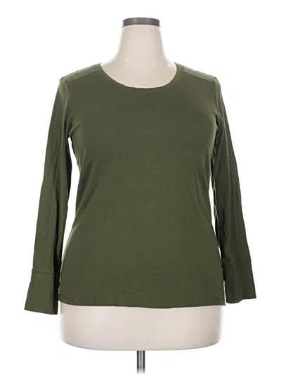 Pre-owned A.n.a. A New Approach 3/4 Sleeve T-shirt In Green