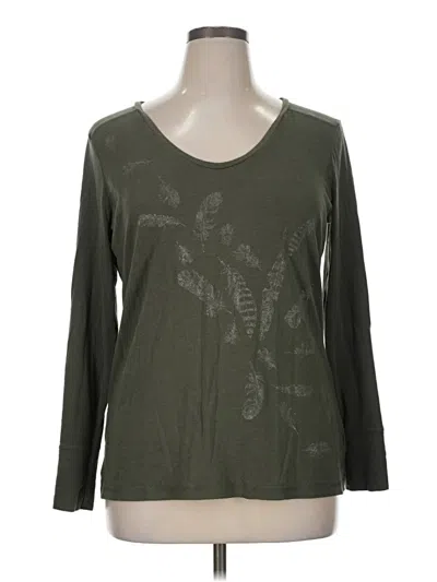 Pre-owned A.n.a. A New Approach 3/4 Sleeve T-shirt In Green