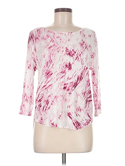 Pre-owned A.n.a. A New Approach 3/4 Sleeve T-shirt In Pink