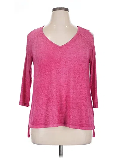 Pre-owned A.n.a. A New Approach 3/4 Sleeve T-shirt In Pink