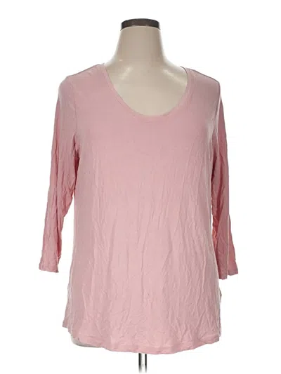 Pre-owned A.n.a. A New Approach 3/4 Sleeve T-shirt In Pink