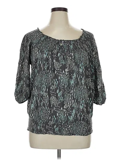 Pre-owned A.n.a. A New Approach 3/4 Sleeve T-shirt In Teal