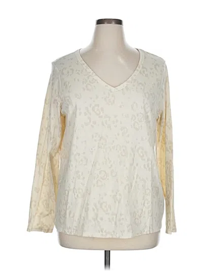 Pre-owned A.n.a. A New Approach 3/4 Sleeve T-shirt In White