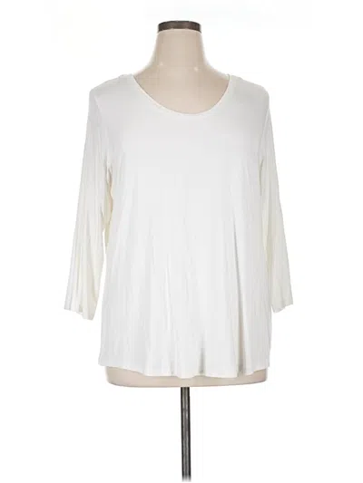 Pre-owned A.n.a. A New Approach 3/4 Sleeve T-shirt In White