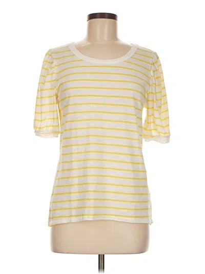 Pre-owned A.n.a. A New Approach 3/4 Sleeve T-shirt In Yellow