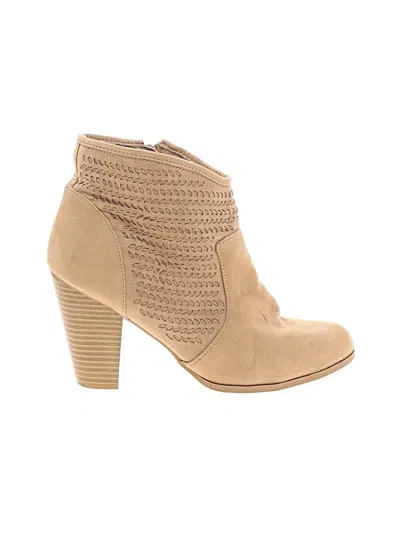 Pre-owned A.n.a. A New Approach Ankle Boots In Tan