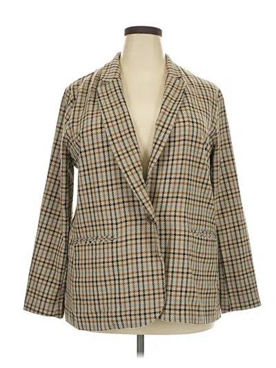 Pre-owned A.n.a. A New Approach Blazer Jacket In Tan