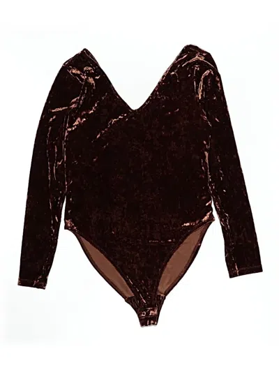 Pre-owned A.n.a. A New Approach Bodysuit In Burgundy
