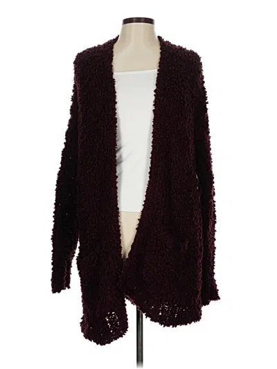 Pre-owned A.n.a. A New Approach Cardigan Sweater In Burgundy