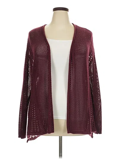 Pre-owned A.n.a. A New Approach Cardigan Sweater In Burgundy