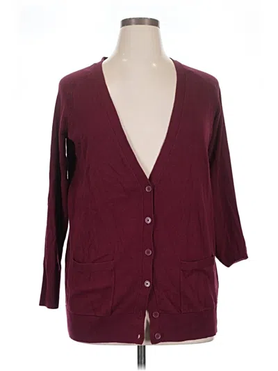 Pre-owned A.n.a. A New Approach Cardigan Sweater In Burgundy