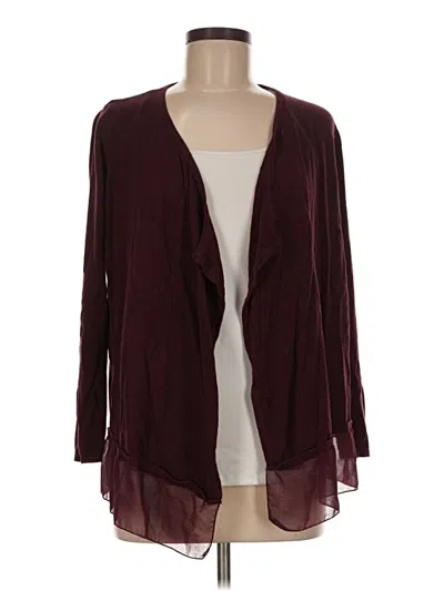 Pre-owned A.n.a. A New Approach Cardigan Sweater In Burgundy