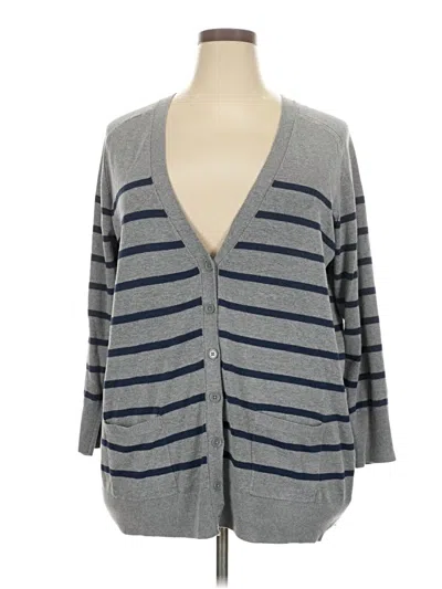 Pre-owned A.n.a. A New Approach Cardigan Sweater In Gray