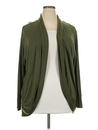 Pre-owned A.n.a. A New Approach Cardigan Sweater In Green