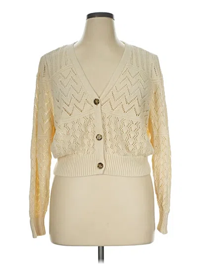 Pre-owned A.n.a. A New Approach Cardigan Sweater In Ivory