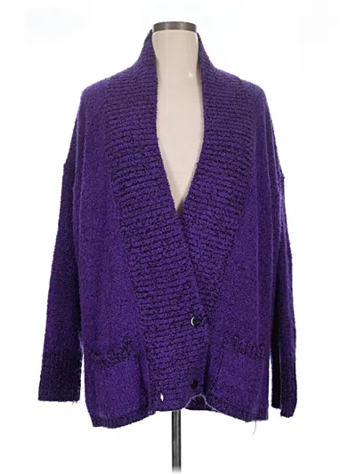 Pre-owned A.n.a. A New Approach Cardigan Sweater In Purple