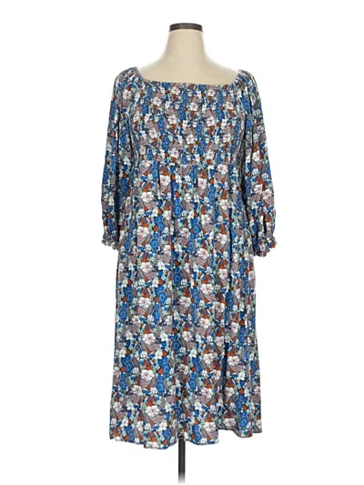 Pre-owned A.n.a. A New Approach Casual Dress In Blue