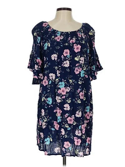 Pre-owned A.n.a. A New Approach Casual Dress In Blue