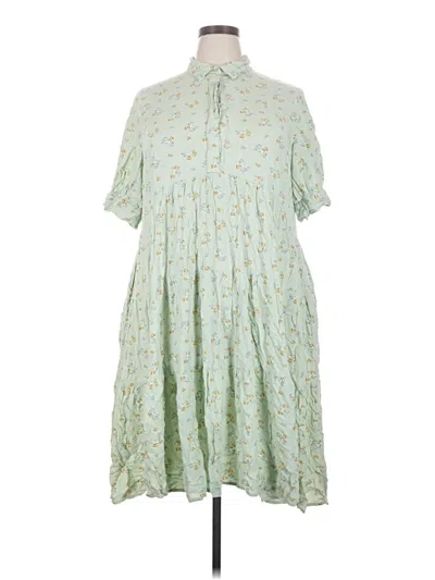 Pre-owned A.n.a. A New Approach Casual Dress In Green