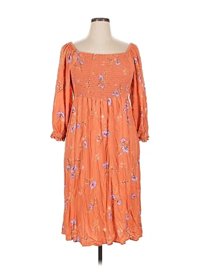 Pre-owned A.n.a. A New Approach Casual Dress In Orange