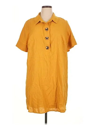 Pre-owned A.n.a. A New Approach Casual Dress In Yellow