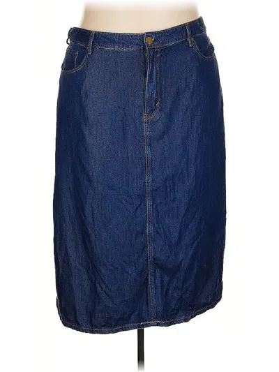 Pre-owned A.n.a. A New Approach Denim Skirt In Blue