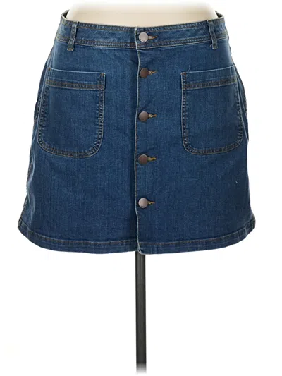 Pre-owned A.n.a. A New Approach Denim Skirt In Blue