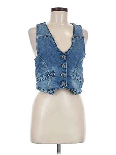 Pre-owned A.n.a. A New Approach Denim Vest In Blue