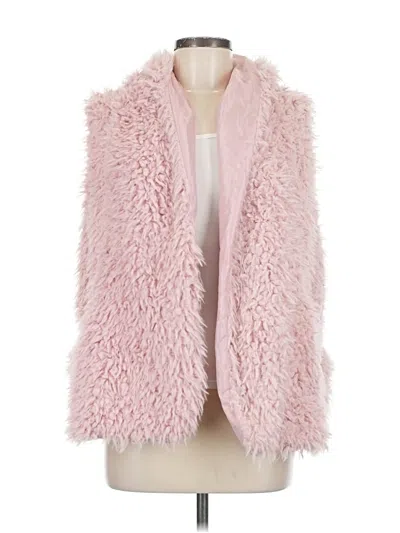 Pre-owned A.n.a. A New Approach Faux Fur Vest In Pink
