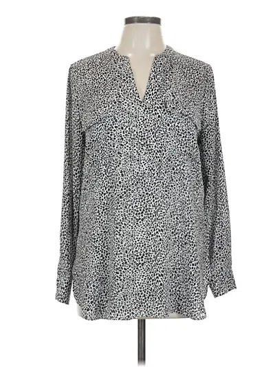 Pre-owned A.n.a. A New Approach Long Sleeve Blouse In Gray