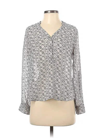 Pre-owned A.n.a. A New Approach Long Sleeve Blouse In Gray