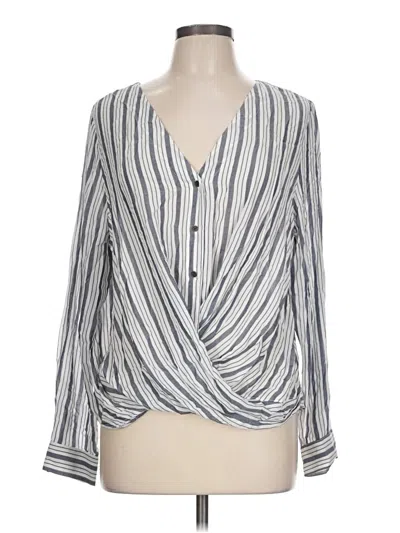 A.n.a. A New Approach Long Sleeve Blouse In Silver
