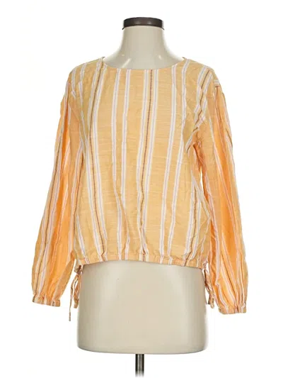 Pre-owned A.n.a. A New Approach Long Sleeve Blouse In Yellow