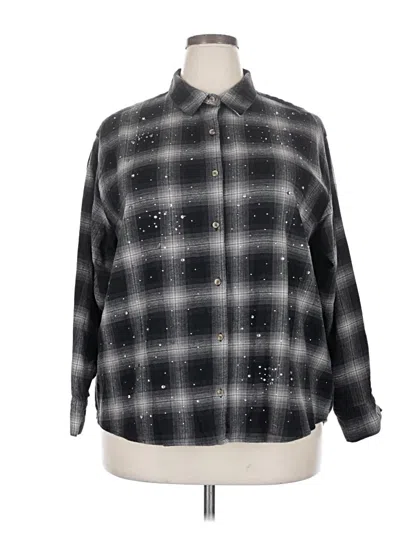 Pre-owned A.n.a. A New Approach Long Sleeve Button Down Shirt In Black