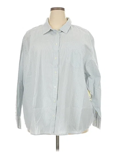 A.n.a. A New Approach Long Sleeve Button Down Shirt In Blue