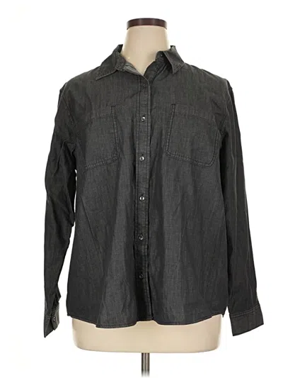 A.n.a. A New Approach Long Sleeve Button Down Shirt In Gray