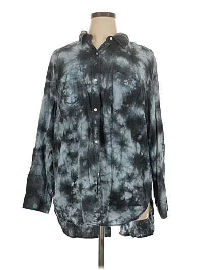 Pre-owned A.n.a. A New Approach Long Sleeve Button Down Shirt In Gray