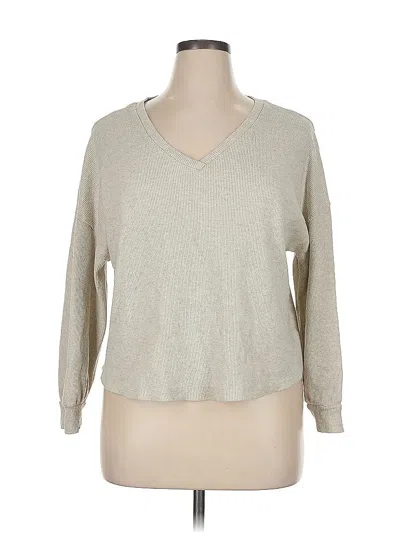 Pre-owned A.n.a. A New Approach Long Sleeve T-shirt In Brown