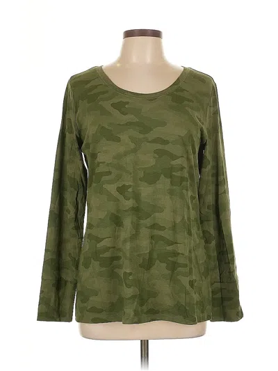 Pre-owned A.n.a. A New Approach Long Sleeve T-shirt In Green