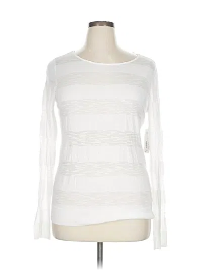 Pre-owned A.n.a. A New Approach Long Sleeve T-shirt In White