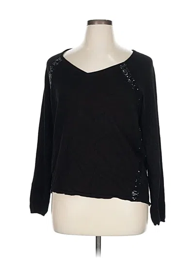 Pre-owned A.n.a. A New Approach Long Sleeve Top Black Sweetheart Neckline Tops