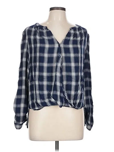 Pre-owned A.n.a. A New Approach Long Sleeve T-shirt In Blue