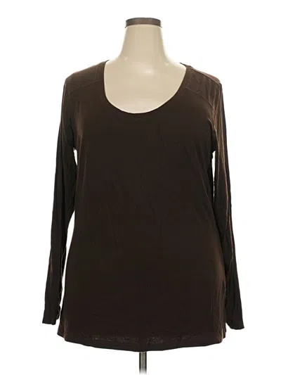 Pre-owned A.n.a. A New Approach Long Sleeve T-shirt In Brown