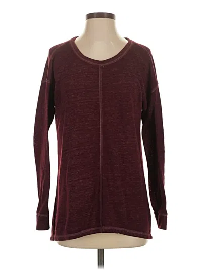 Pre-owned A.n.a. A New Approach Long Sleeve T-shirt In Burgundy